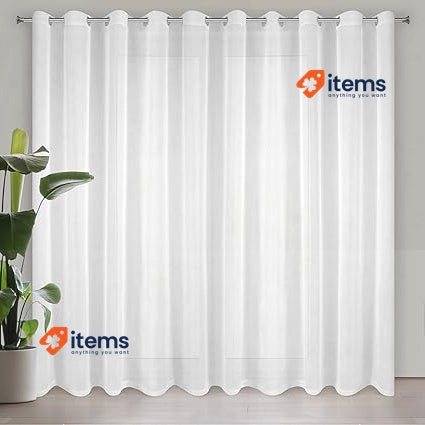 Eurofirany LUCY Voile Curtain, Sheer Curtain With Rufflette Tape White 1 Unit