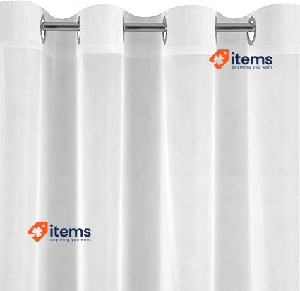 Eurofirany LUCY Voile Curtain, Sheer Curtain With Rufflette Tape White 1 Unit
