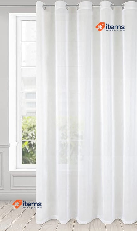 Eurofirany LUCY Voile Curtain, Sheer Curtain With Rufflette Tape White 1 Unit