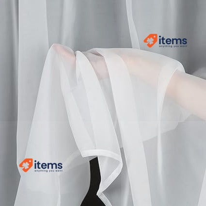 Eurofirany LUCY Voile Curtain, Sheer Curtain With Rufflette Tape White 1 Unit