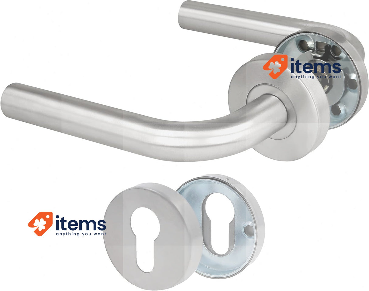 Amig - Set of Handles with Rosette for Doors | Mod. 4RBX | 135 x Ø19 mm