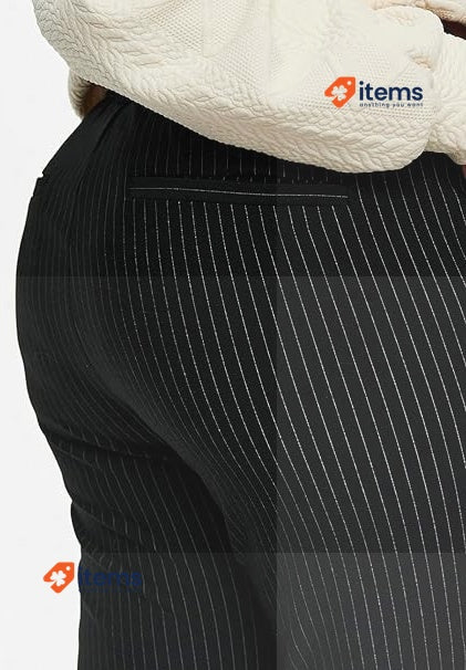 ONLY CARMAKOMA Women's Cargoldtrash Pant Noos Black Stripes Pinstripe 48W/32L