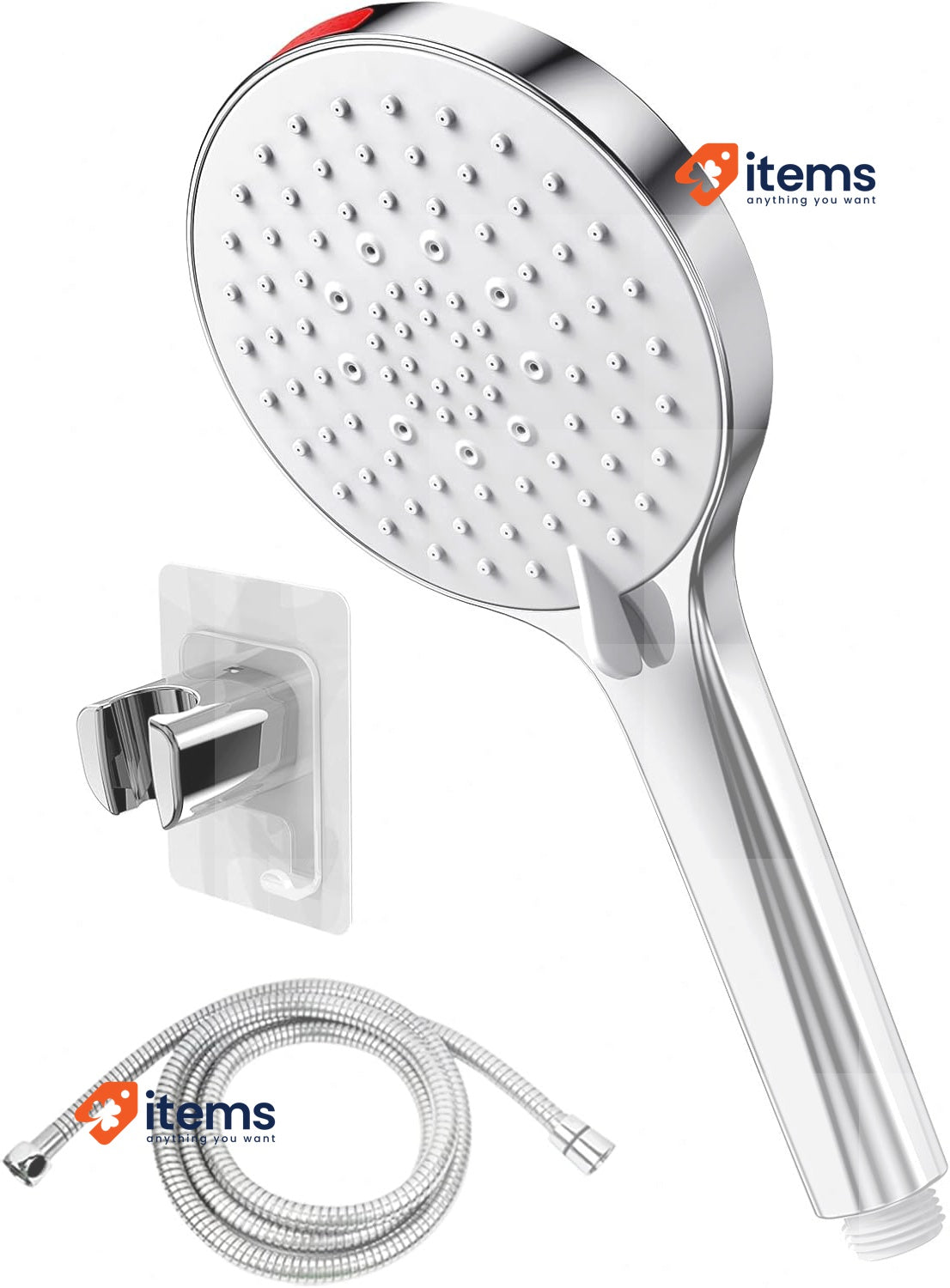 SREWOHS Water-Saving Shower Head with Hose Holder, Economy with Hose 1.6 m