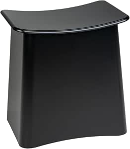 WENKO Wing bathroom stool, 2 in 1, stool and laundry basket Black