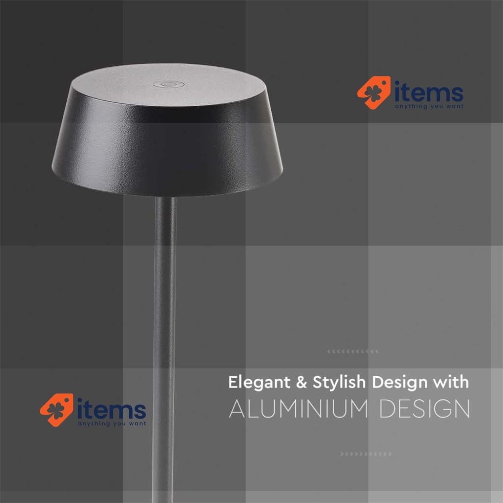 V-TAC Dimmable LED Table Lamp 2W IP54-4400 Black White Wireless Touch Indoor