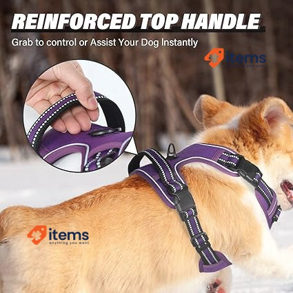 Arnes Dog Harness For Big/Medium/Small Training No Pull Release Neck Reflective
