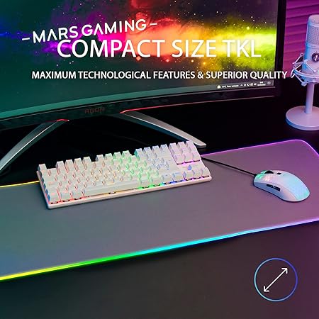 MARSGAMING MK80 White TKL FRGB Mechanical Gaming US