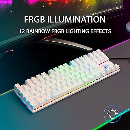 MARSGAMING MK80 White TKL FRGB Mechanical Gaming US