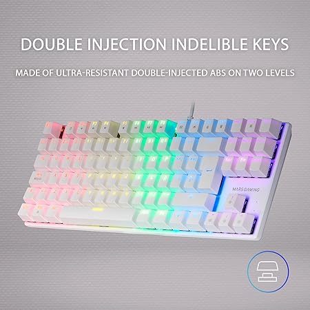 MARSGAMING MK80 White TKL FRGB Mechanical Gaming US