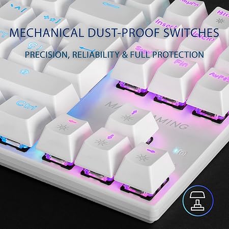 MARSGAMING MK80 White TKL FRGB Mechanical Gaming US