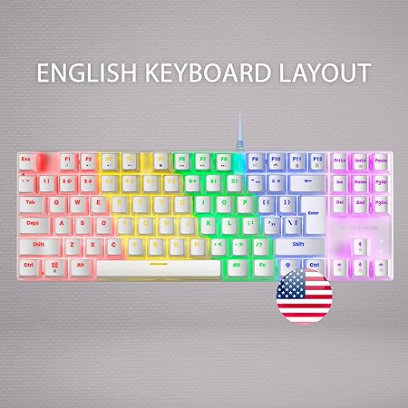 MARSGAMING MK80 White TKL FRGB Mechanical Gaming US
