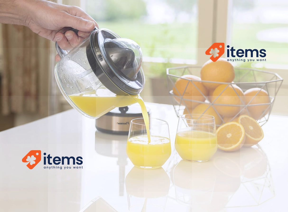 BESTRON ACJ350CO Citrus Juicer, Plastic/Stainless Steel Silver