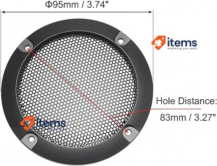 PATIKIL 3" 95mm Speaker Grill Cover Net Circle Guard Protection, Black 2pcs