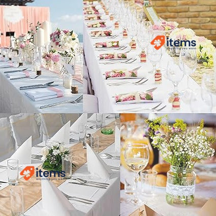 Bea's Party 90" X 132" White Rectangular Tablecloth XXL Large Table Cloth Extra