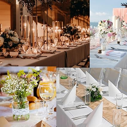 Bea's Party 90" x 132" White Rectangular Tablecloth XXL