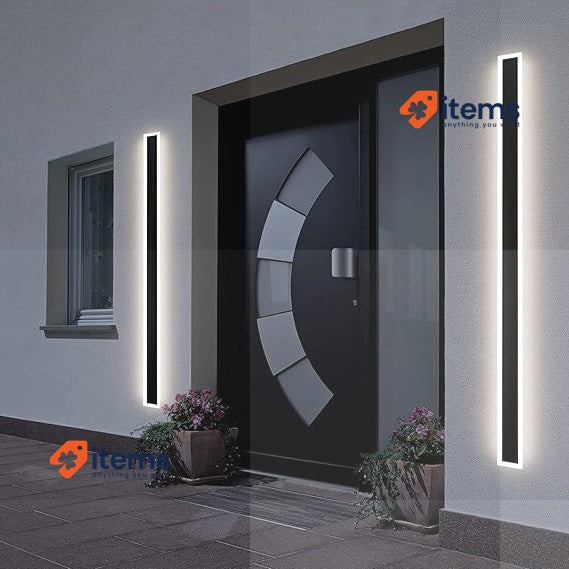 K - Bright Outdoor Wall Light 32W, Long Lighting Waterproof IP54, Black White