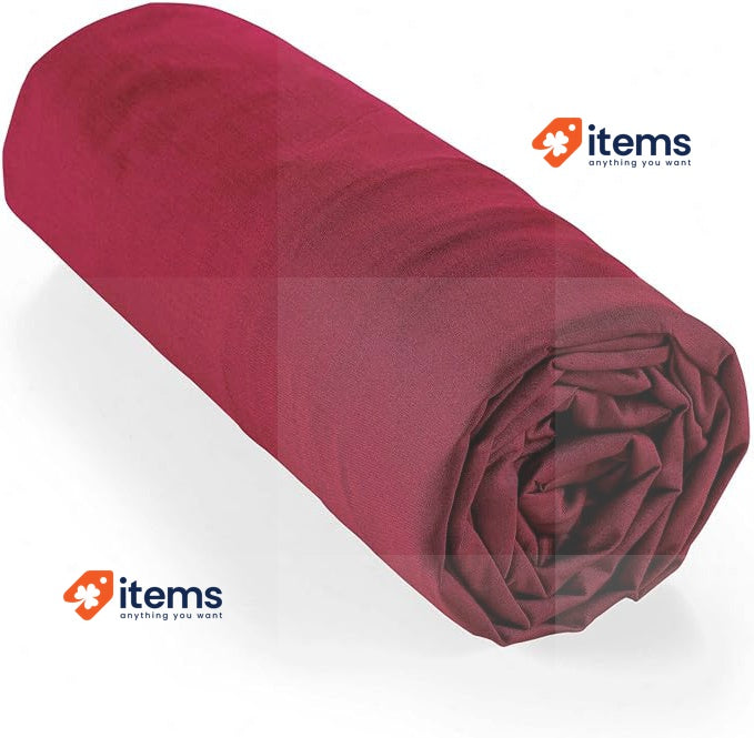 Douceur D'intérieur Fitted Sheet 180 X 200 Cm Burgundy Color Organic Cotton 100%