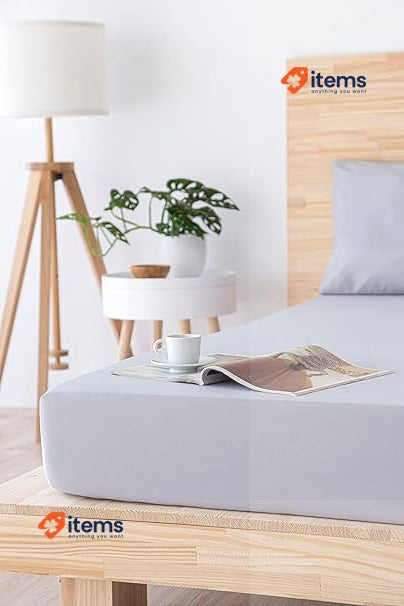 Todocama Extra Soft Brushed Microfibre Fitted Sheet Bed 90 X 190cm Light Grey