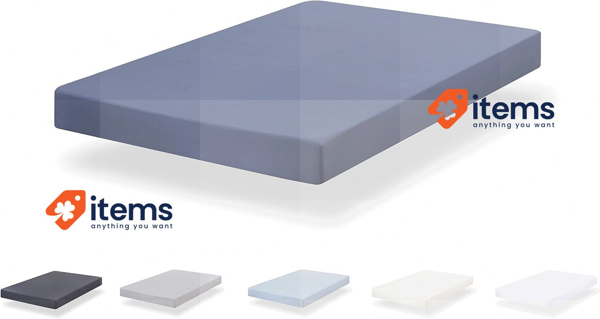 TodocamaFitted Sheet In Extra Soft Brushed Microfibre135 x 190/200 cm Blue Grey