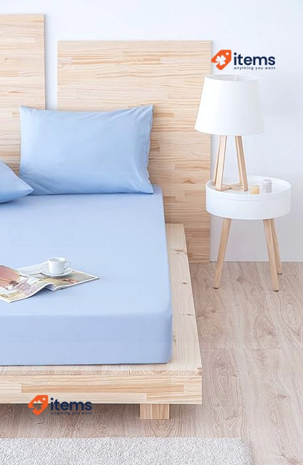 Todocama Extra Soft Brushed Microfiber Fitted Sheet 135×190/200 Cm Light Blue