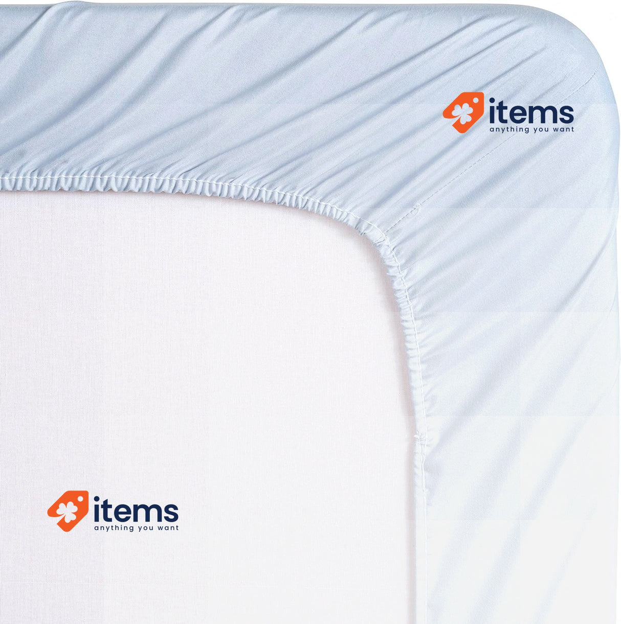 Todocama Fitted sheet extra soft brushed microfibre 90 x 190/200 cm, Light Blue