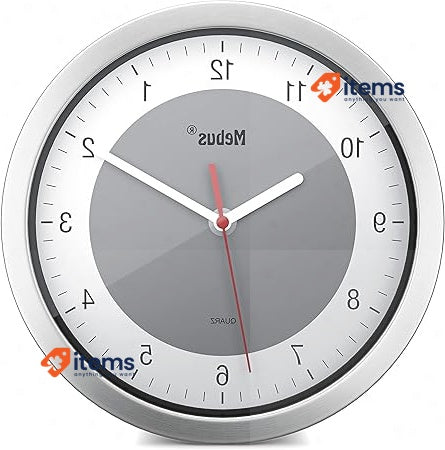 Mebus Model: 16210 Quartz Wall Clock/Small Clock For Small Spaces/Silver Frame