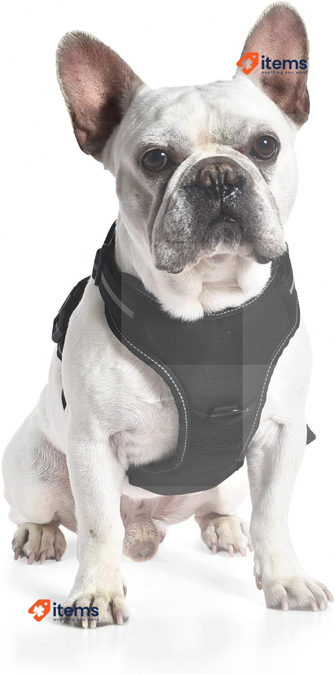 Amazon Basics No - Pull Dog Vest Harness Black Adjustable Soft Padded No-Pull