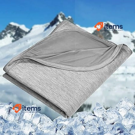 HOMFINE Cooling Blanket - Lightweight Summer Blanket, Grey, 220x200cm