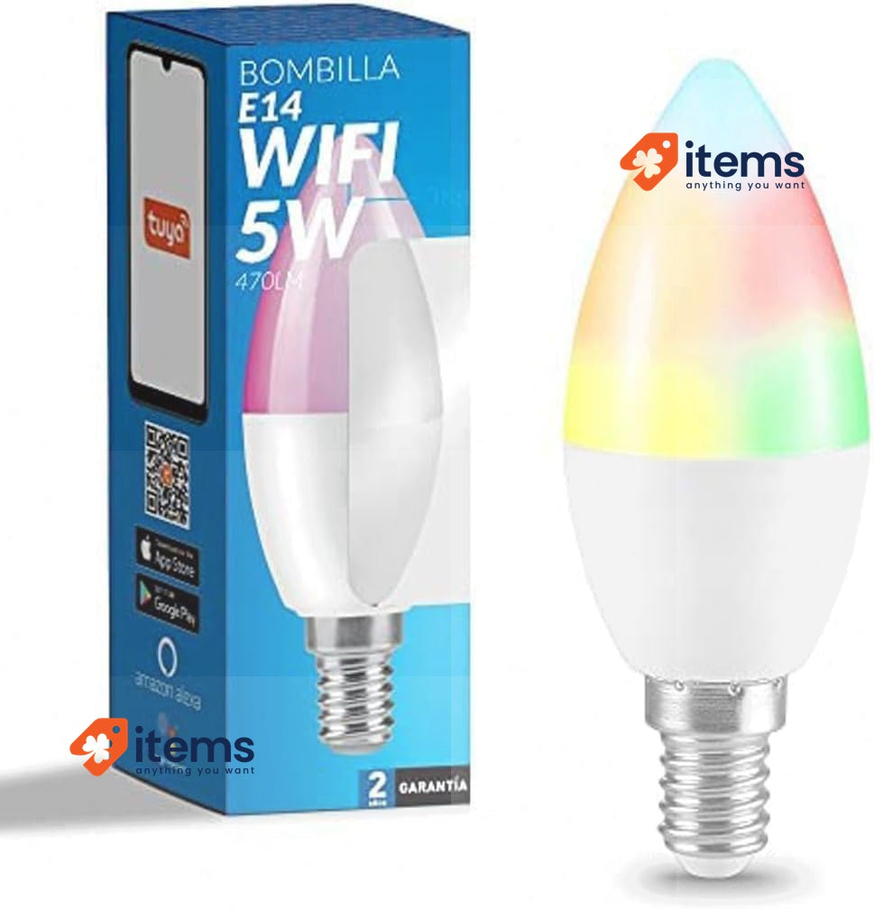 M Ledme Smart WiFi LED Bulb E14 Candle Smarthome Dimmable 6W 600LM RGB & White