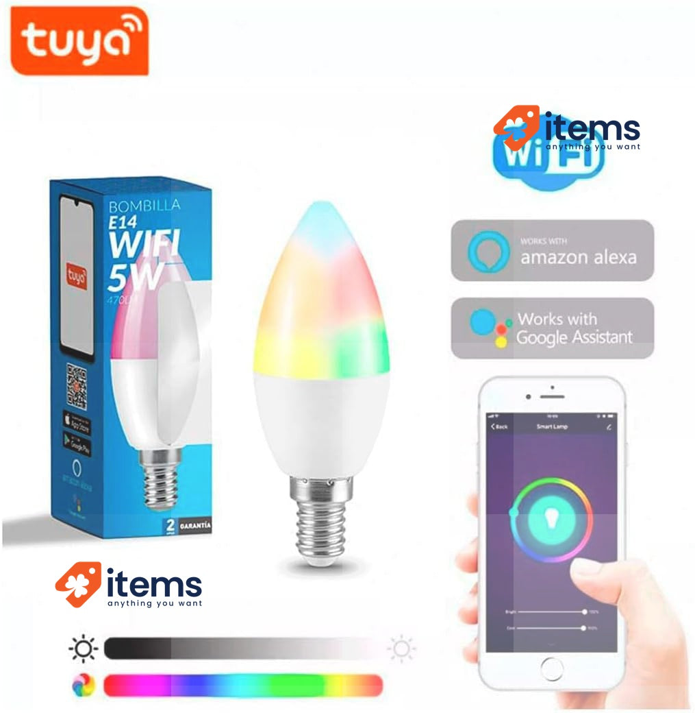 M Ledme Smart WiFi LED Bulb E14 Candle Smarthome Dimmable 6W 600LM RGB & White