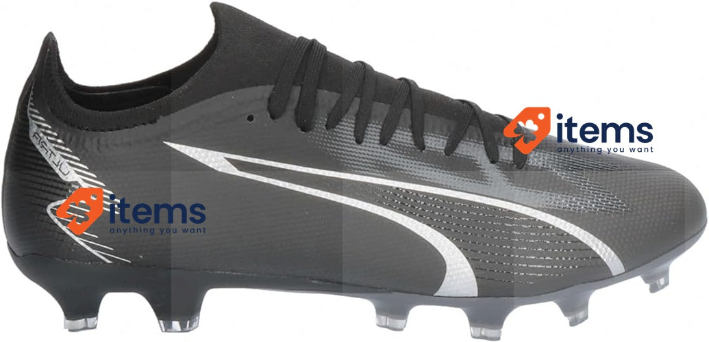 PUMA Unisex ULTRA MATCH FG/AG Soccer Shoe, BLACK - ASPHALT, 8 UK Football