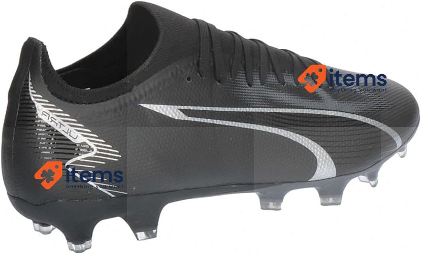 PUMA Unisex ULTRA MATCH FG/AG Soccer Shoe, BLACK - ASPHALT, 8 UK Football