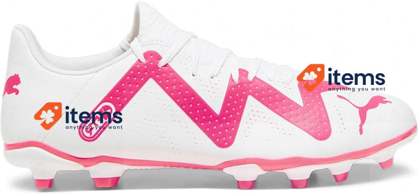 PUMA Men's Future Play Fg/Ag Soccer Shoe Puma White Fire Orchid 9 UK White-FIRE