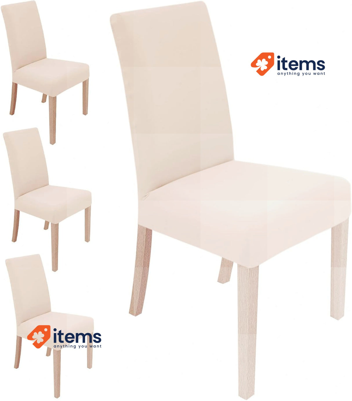 Sorliva Dining Chair Cover Set of 4, Beige - Slip Covers for Dining Table Chairs