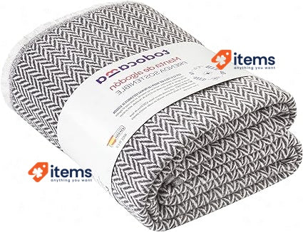 Todocama - Extra Soft Cotton Blanket 180 x 240 cm, Dark Grey Four Seasons Sofa