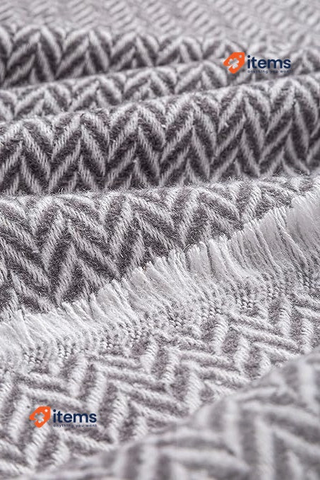 Todocama - Extra Soft Cotton Blanket 180 x 240 cm, Dark Grey Four Seasons Sofa