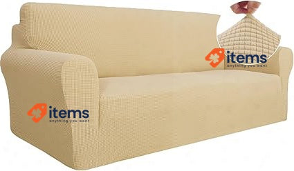 YSTYLE Stretch Sofa Cover 3 Seaters, Universal Beige Seater Super Soft Armrests