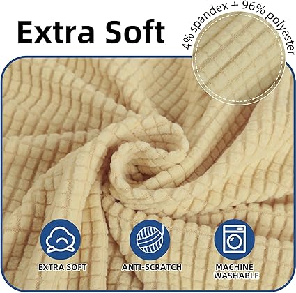 YSTYLE Stretch Sofa Cover 3 Seaters, Universal Sofa Beige