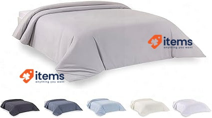 Todocama Microfibre Duvet Cover For Extra Soft Feel Light Grey 200 - 260 Beds Cm