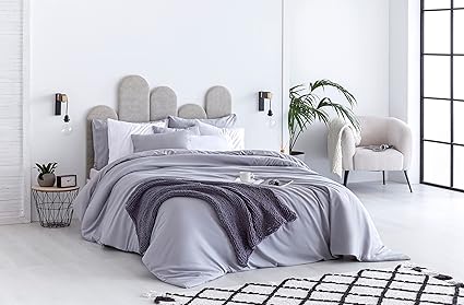 Todocama Microfibre Duvet Cover For Extra Soft Feel Light Grey 200 - 260 Beds Cm