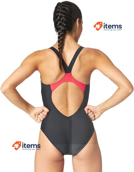 Arena Women's W Threefold V Back One Piece R Swimsuit 36 Feel - Elastic Sporty