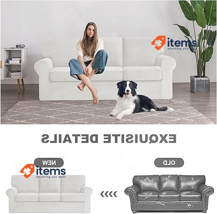 jianyana Ektorp Sofa Covers White, 3 Seater-7Pieces