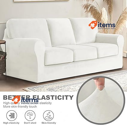 jianyana Ektorp Sofa Covers White, 3 Seater-7Pieces