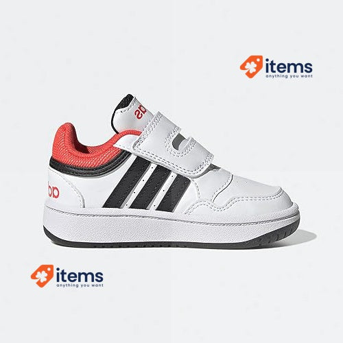 Adidas Hoops Boy s Sneaker FTWR White/Core/Black/Bright Red, Size 7.5UK, 25EU