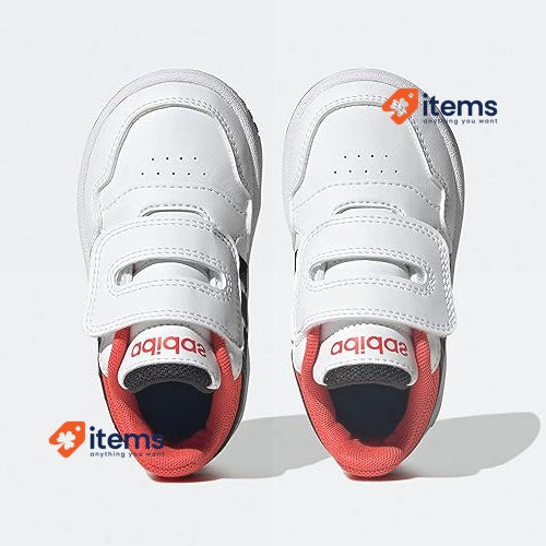 Adidas Hoops Boy s Sneaker FTWR White/Core/Black/Bright Red, Size 7.5UK, 25EU
