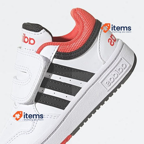 Adidas Hoops Boy s Sneaker FTWR White/Core/Black/Bright Red, Size 7.5UK, 25EU