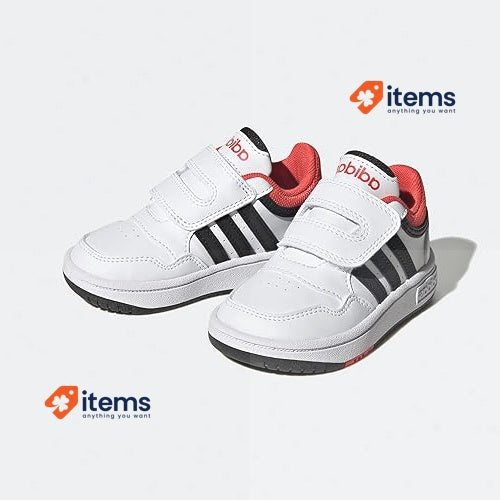 Adidas Hoops Boy s Sneaker FTWR White/Core/Black/Bright Red, Size 7.5UK, 25EU