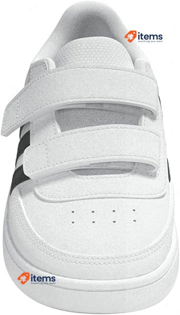 Adidas Boy s Breaknet 2.0 Two-Strap Sneaker White / Black, Size 5K (UK), 21 (EU)