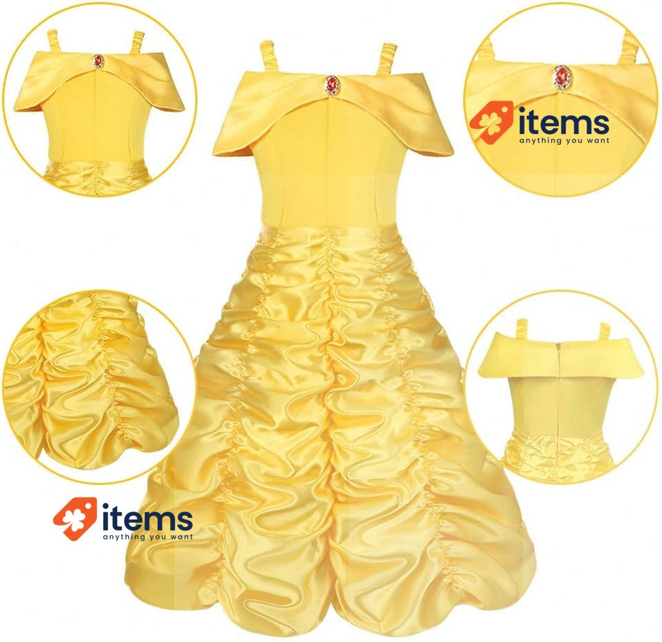 Princess Costume - Elsa - Dress and Accessories for Girls: Necklace, Earrings...