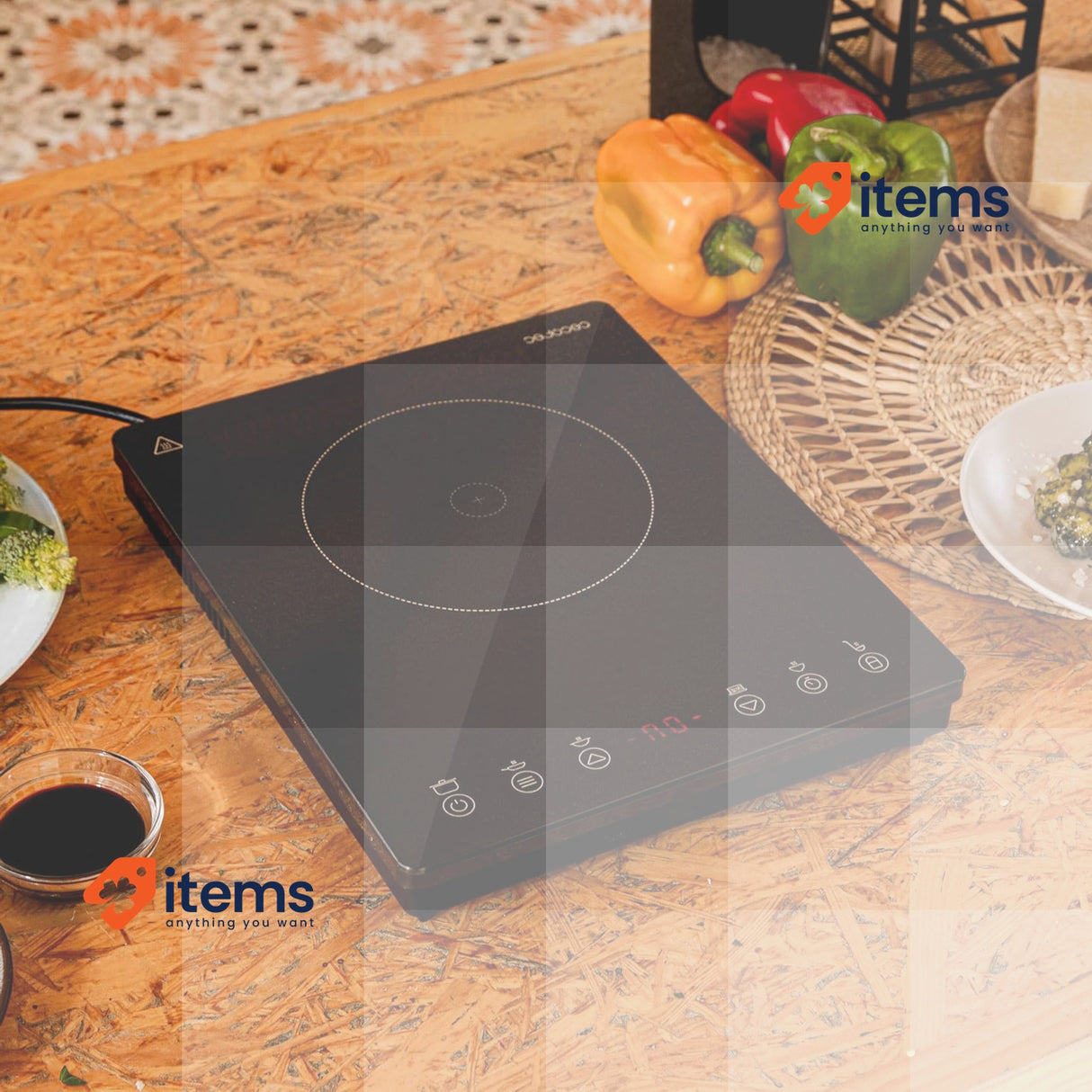 Cecotec Portable Induction Hob 1 Burner Full Magma Slim 2000W Black Power Levels